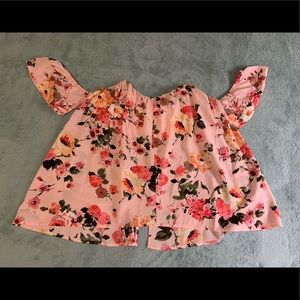 Medium floral open back pink blouse from Francescas